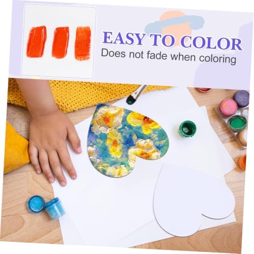 Gadpiparty 5pcs Heart Shaped Canvas Cotton Painting Board Blank Canvas Frame Cotton Panel Boards Art Paintings Board Oil Paint Canvas Sketchpad for Craft (White)