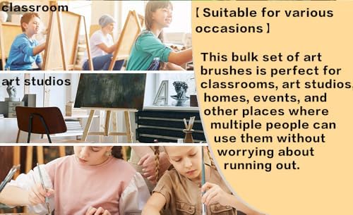 Kids Paint Brushes Bulk, 24PCS Classroom Paint Brushes for Kids