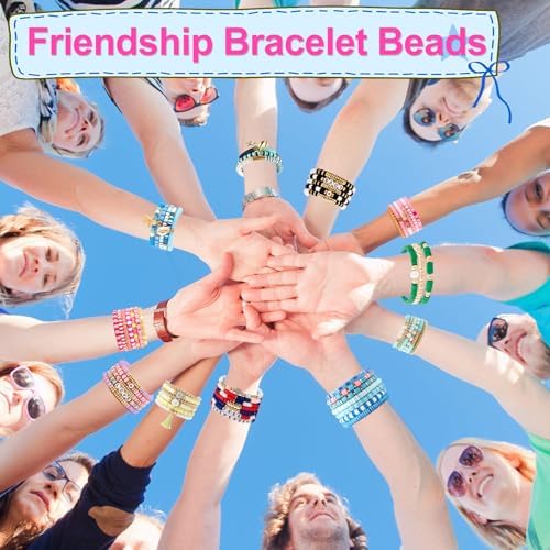 JMUQ 50 Strands Clay Beads, 50 Colors Flat Preppy Polymer Clay Heishi Beads with Letter Beads for Friendship Bracelets Jewelry Making Kit, DIY Arts and Crafts