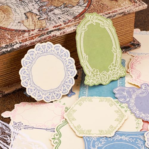 120Pcs Vintage Scrapbook Supplies Embossed Papers,Junk Journal Supply