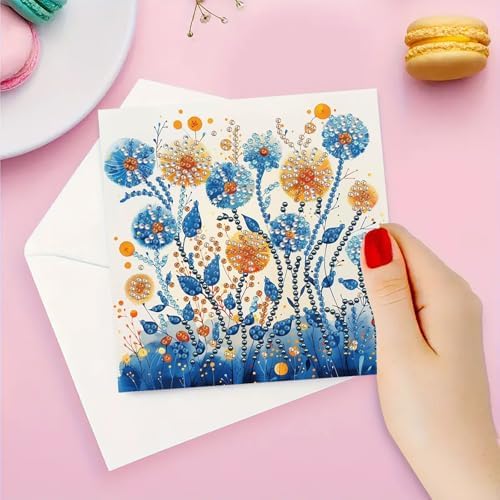 DDGYP 6pcs Diamond Art Cards with Envelopes for Birthday & Daily Greetings