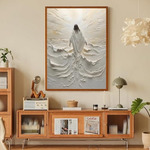 Jesus Paint by Numbers Kit for Adults Framed Canvas 12X16 in, Frameworkless