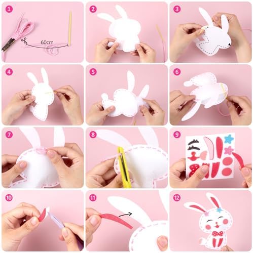 Sewing Kit for Kids, 10 Easy DIY Project of Stuffed Animal with Instruction