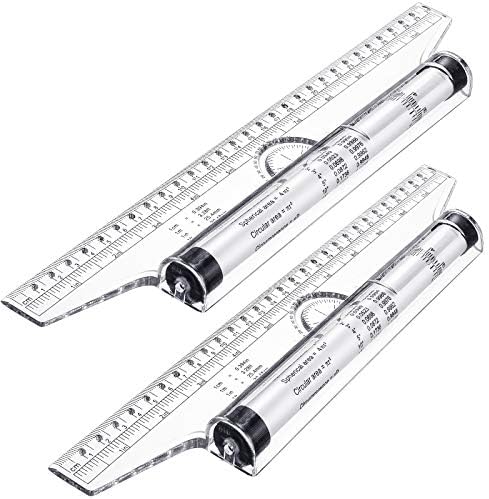 Frienda 2 Pieces Plastic Rolling Ruler Parallel Drafting,12 Inch