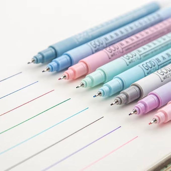 HANKU Colored Bible Pens, 8 Pack 0.38mm Fine Point Pen No Bleed Through