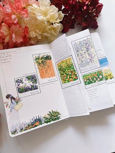 WT Spring Oasis Washi Tape Sticker Set, 3 Rolls, Original Designs, Nature-Inspired Floral Decorative Masking Tape, Wide Craft Tape, Bujo Planner Supplies, Adhesive Wrapping Tape, DIY Paper Tape