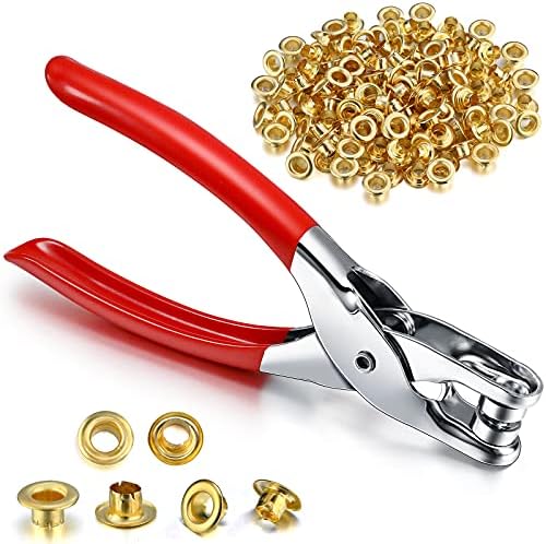 Mudder Grommet Eyelet Plier Tool,Gold,1/4 Inch,Classic