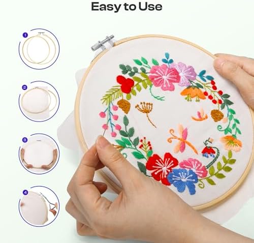 Caydo 6 Pieces 8 Inch Embroidery Hoop with Metal Screw