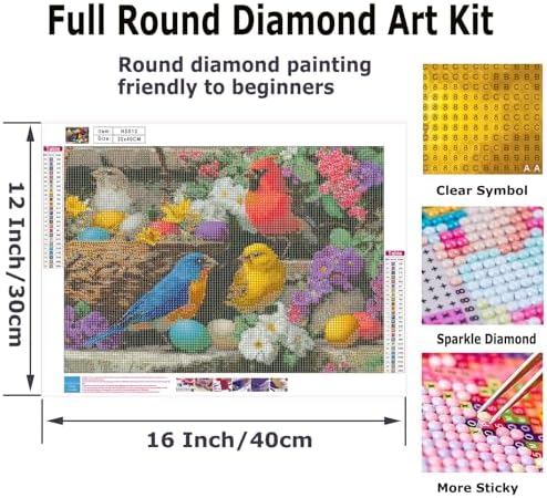 TOPCLTV 5D Diamond Art Kits for Adults,Birds Diamond Painting Kits