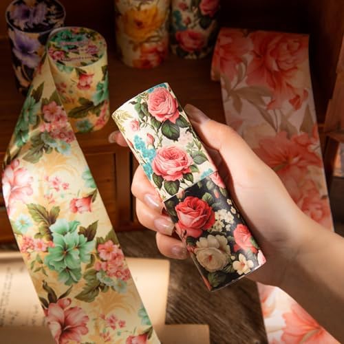 Alideco 6 pcs Decorative Adhesive Tapes Cartoon PET Tape Great for Bullet Journal Supplies, Arts, Scrapbook, DIY Crafts, Planners(huahuibiankuang) (yilushenghua)