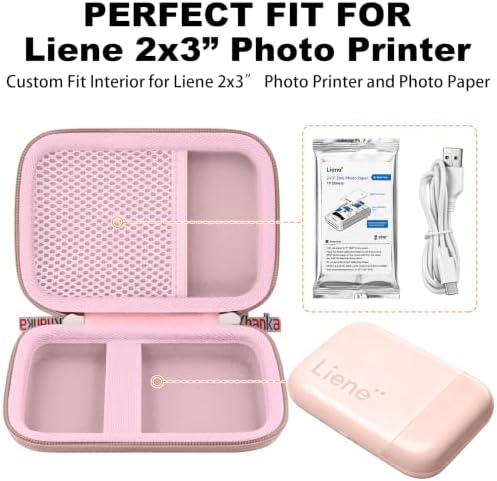 khanka Hard Case for Liene 2x3” Photo Printer- Mini Instant Photo,Pink