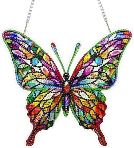 Butterfly Hanging Diamond Art Kits for Adults, Diamond Painting Suncatchers