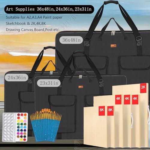 TreochtFUN Art Portfolio Bag 36 x 48 in - Waterproof Artist Carrying Case