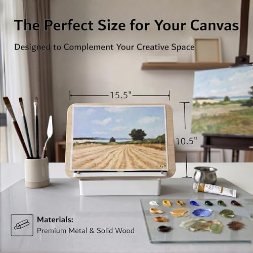 Tabletop Easel for Painting with Storage, Adjustable Height & Angle