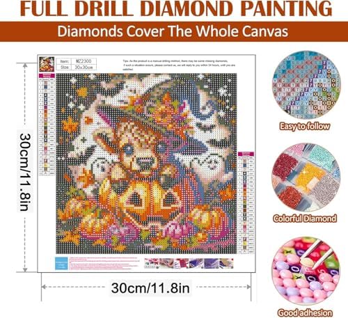 WNPOKN Halloween Highland Cow Diamond Art Kits for Adults