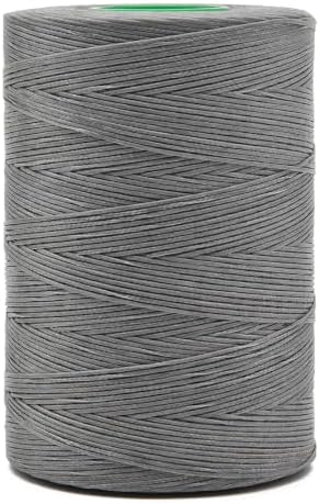 Flat Waxed Thread 0.8mm 710Yds for Leather Craft DIY Hand Sewing Projects Shoes Repair（Gray）