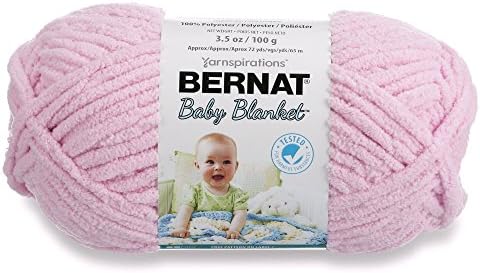 Bernat Baby Blanket Yarn, 3.5oz, Super Bulky 6 Gauge - Pink - Single Ball Machine Wash & Dry (454533)