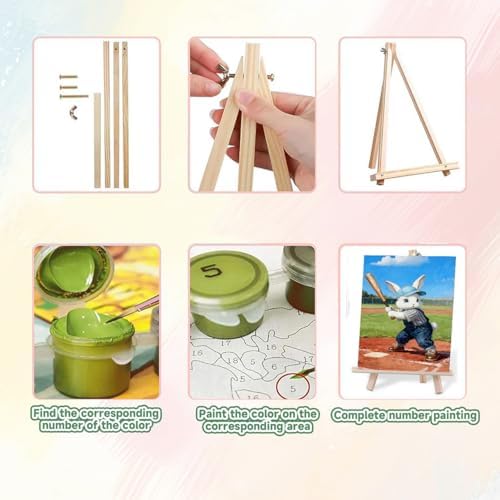 ICYANART 4 Pack Cocktail Paint by Numbers Kit for Adults with Frame Easy
