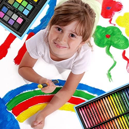Sunnyglade 145 Piece Deluxe Art Set Wooden Art Box & Drawing Kit Blue