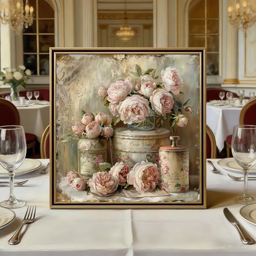 Vintage flower Diamond Art Kits for Adults, Diamond Painting Kit Adults for Beginners, Round 5D DIY Dimond art,Full Drill Painting Kit Art and Crafts for Adults Home Wall Decor【13.8x13.8inch】