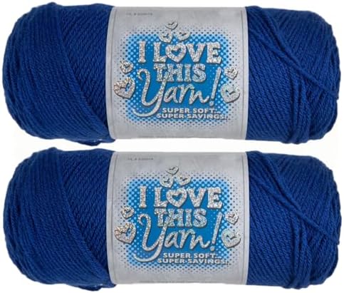 Hobby Lobby I Love This Yarn 100% Acrylic, 80 Royal, Set of 2