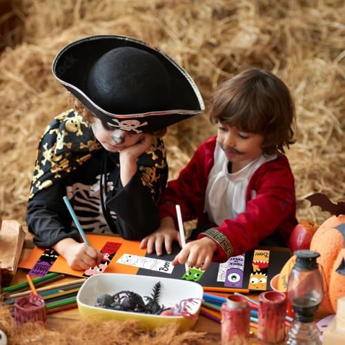 72Pcs Halloween Color Your Own Bookmarks, Coloring Blank Bookmarks for Kids