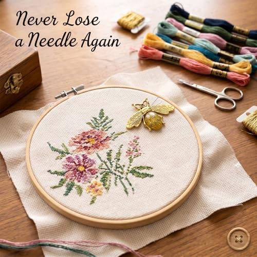PARKUVALLEY 4pcs Bee Needle Minder for Cross Stitch