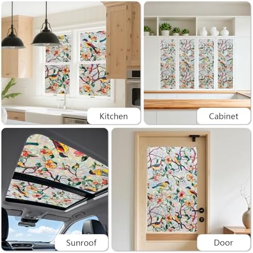 Kromapolis Window Privacy Film, Stained Glass Sticker, 29.5" x 78.7"