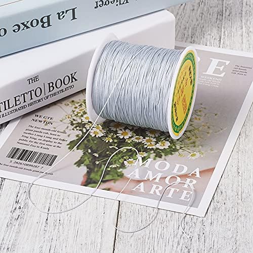 Elecrelive 150Yard Light Gray Braided Nylon Crafting Thread Beading String