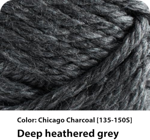 Lion Brand Yarn Hometown Yarn, Super-Bulky Yarn for Knitting, Crocheting, and Crafting, 3 Pack, Chicago Charcoal
