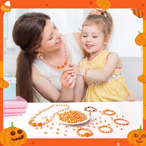 300Pcs Halloween Candy Corn Clay Beads for Jewelry Making
