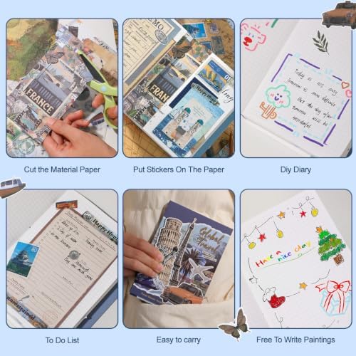 miikoul Vintage Scrapbooking Supplies Kit for Teen Girl Kid Women Diy Gift