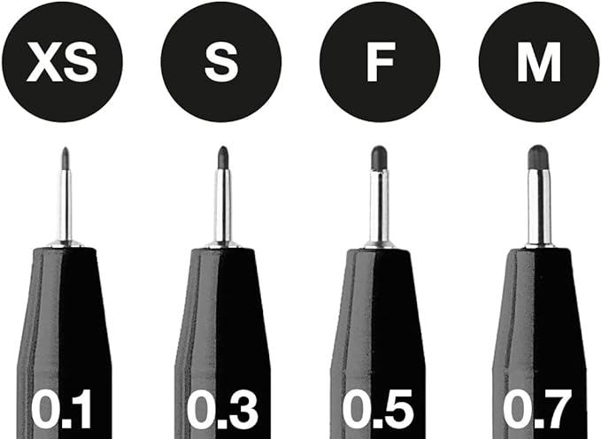 Faber-Castell Pitt Artist Pen 167115 India Ink Pens Pack of 4 M F S XS Black