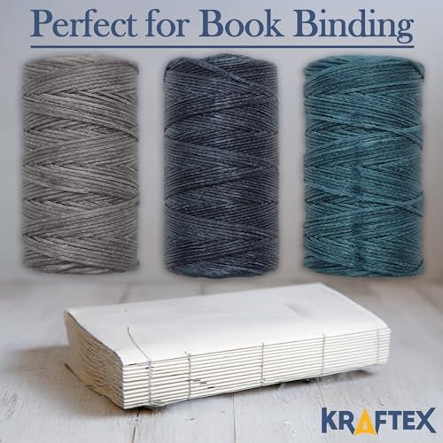 Waxed Thread 3X Wax Thread, 65 Yardx0.8mm Wax String, 150D Waxed Leather String in Aquamarine, Navy Blue and Grey Perfect Dream Catcher Supplies