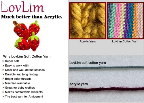 Yarn Pack, 2 skeins of 50g Each, Soft Cotton Yarn for Crochet and Knitting, Craft DK Amigurumi Yarn (Black)