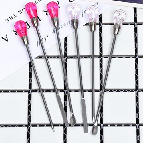 3 Pcs Stirring Needle Spoon Tool Portable Muddler Poke Needle Spoon Kit for Resin Craft Silicone Mold Jewelry Making Hot Pink, app.10cm/3.94''
