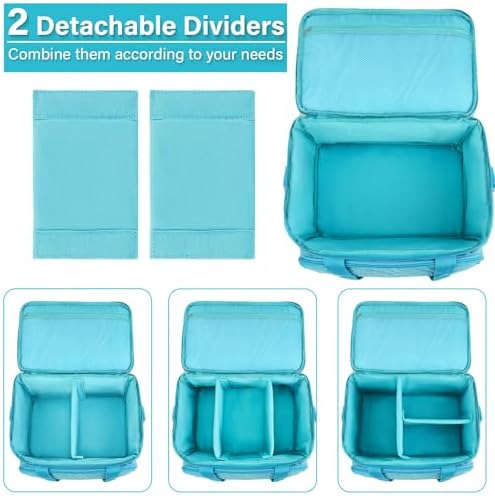 Double Layer Sewing Organizer Bag with Shoulder Strap, Blue