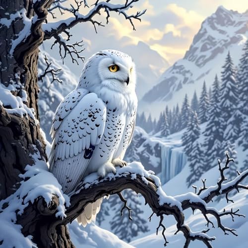 WCHUIMM 5D Owl Diamond Art Painting Kits for Adults, Crystal Rhinestones Diamond Painting, Gem Art Diamond Dots Crafts for Beginners DIY, Home Wall Christmas Decor Gift, 12x12inch