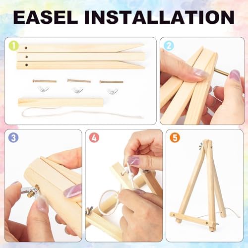 4 Pack Framed Paint by Numbers Kit for Adults with Wooden Easel, Beach | With Frame, Sea Turtle DIY Acrylic Painting, For Adults Beginner, Stress Relief Craft Kits, Home Wall Decor Gift, 8x12 IN