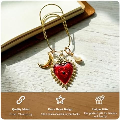 Planner Paper Clip Bookmark – Cute Decorative Paperclip with Charm, Journal and Bookmark Clip for Planners, Notebooks, Books, and Reading Accessories