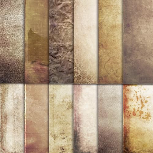 48 Sheets Vintage Scrapbook Paper,Kraft Pattern Decorative Scrapbook Paper for Journals DIY Cards and Photo Albums,Aesthetic Craft Supplies