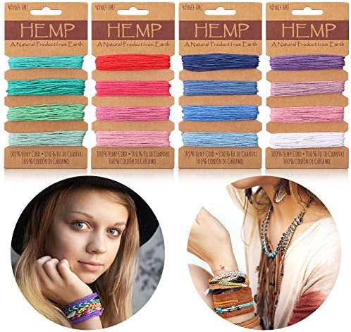 16 Colors Thread Cord for Jewelry Making Hemp Cotton String, Mixed Color