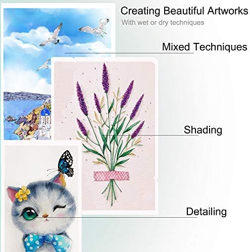 KALOUR 72 Watercolor Pencils Set, Water Soluble with 2 Brushes