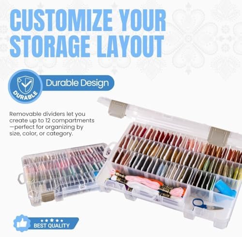 ArtBin Medium Solutions Box Craft Organizer with 12 Dividers, Clear