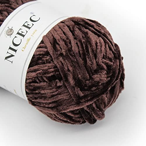 NICEEC 2 Skeins Soft Chenille Yarn 2x255m(2x279yds,3x150g)_Christmas Series