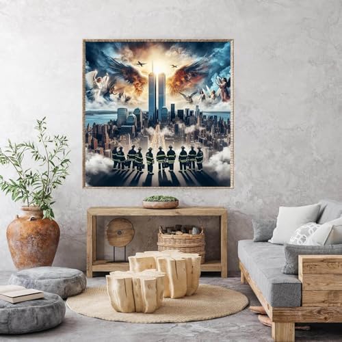 Dugsmgd Firefighter Diamond Art Kits for Adults, Diamond Painting 14X14 in