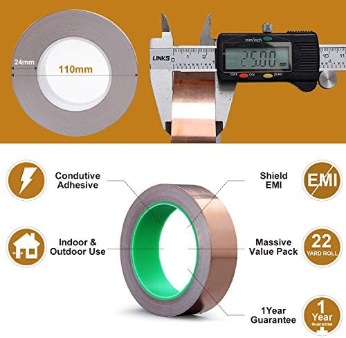 LOVIMAG Copper Tape (1inch X 66 FT) 2 Pack HVAC Foil Anti Tarnish Strips