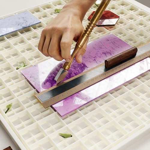 12"x12" Stained Glass Cutting Mat, Stain Grid Board-Acrylic