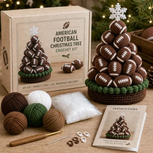 Crochet Kit Sports Ball Christmas Tree (Football)