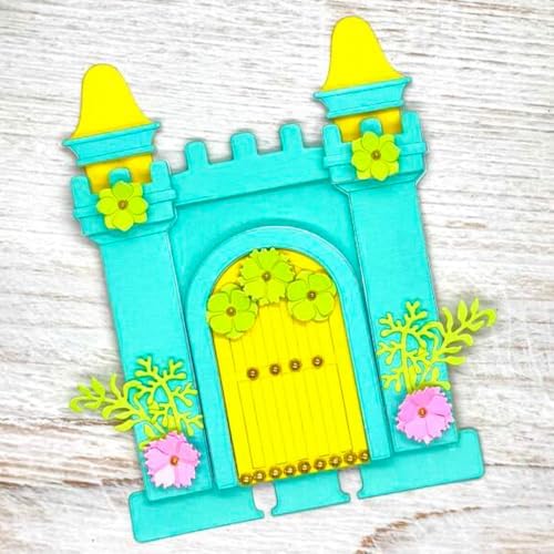 KSCRAFT 2025 June Summer Beach Travel Metal Cutting Dies Stencils for DIY Scrapbooking Decorative Embossing DIY Paper Card (Castle Memorydex)